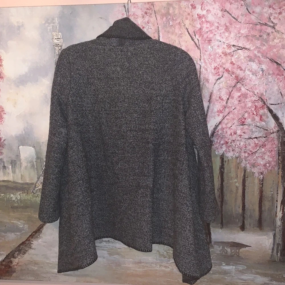 La Babite’ Open Front Cardigan Heathered Grey Women’s Jacket sz S EUC